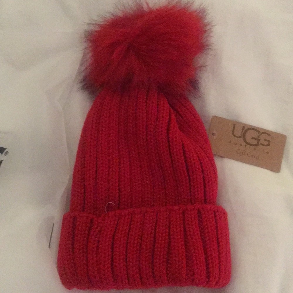 Red knit beanie